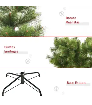 Árbol de Navidad 210cm, Artificial Árbol de Pino, Decoración Navideña, con Soporte Metálico, 505 Ramas con Puntas Acentuadas en