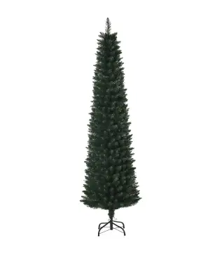 Árbol de Navidad Artificial Altura 180 cm con 380 Ramas Decoración Navideña para Interiores Ø56x180 cm Verde