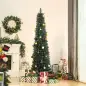 Árbol de Navidad Artificial Altura 180 cm con 380 Ramas Decoración Navideña para Interiores Ø56x180 cm Verde