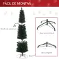 Árbol de Navidad Artificial Altura 180 cm con 380 Ramas Decoración Navideña para Interiores Ø56x180 cm Verde