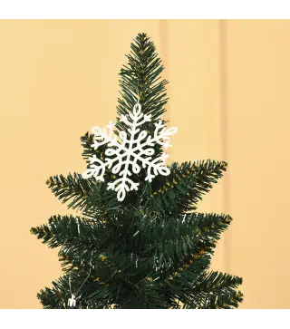 Árbol de Navidad Artificial Altura 180 cm con 380 Ramas Decoración Navideña para Interiores Ø56x180 cm Verde