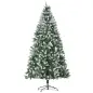 Árbol de Navidad Artificial Ø105x210 cm con 1440 Puntas de PVC y 72 Piñas con Ramas Apertura Automática Base Plegable y Soporte