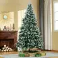 Árbol de Navidad Artificial Ø105x210 cm con 1440 Puntas de PVC y 72 Piñas con Ramas Apertura Automática Base Plegable y Soporte