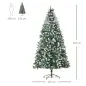 Árbol de Navidad Artificial Ø105x210 cm con 1440 Puntas de PVC y 72 Piñas con Ramas Apertura Automática Base Plegable y Soporte