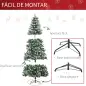 Árbol de Navidad Artificial Ø105x210 cm con 1440 Puntas de PVC y 72 Piñas con Ramas Apertura Automática Base Plegable y Soporte
