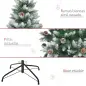 Árbol de Navidad Artificial Ø105x210 cm con 1440 Puntas de PVC y 72 Piñas con Ramas Apertura Automática Base Plegable y Soporte