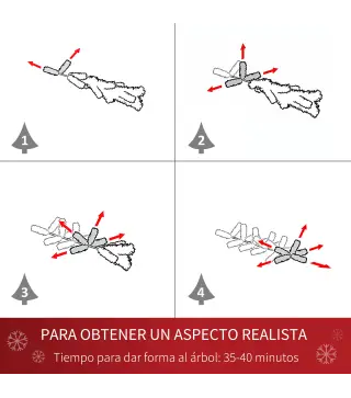 Árbol de Navidad Artificial Ø105x210 cm con 1440 Puntas de PVC y 72 Piñas con Ramas Apertura Automática Base Plegable y Soporte