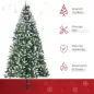 Árbol de Navidad Artificial Ø105x210 cm con 1440 Puntas de PVC y 72 Piñas con Ramas Apertura Automática Base Plegable y Soporte