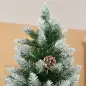 Árbol de Navidad Artificial Ø105x210 cm con 1440 Puntas de PVC y 72 Piñas con Ramas Apertura Automática Base Plegable y Soporte
