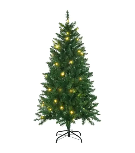Árbol de Navidad Artificial con Luces Preinstaladas de 150 cm y 502 Ramas Decoración Navideña para Interior Verde