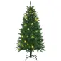 Árbol de Navidad Artificial con Luces Preinstaladas de 150 cm y 502 Ramas Decoración Navideña para Interior Verde