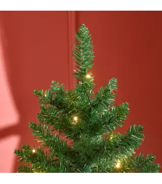 Árbol de Navidad Artificial con Luces Preinstaladas de 150 cm y 502 Ramas Decoración Navideña para Interior Verde