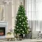 Árbol de Navidad Artificial con Luces Preinstaladas de 180 cm y 714 Ramas Decoración Navideña para Interior Verde