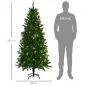 Árbol de Navidad Artificial con Luces Preinstaladas de 180 cm y 714 Ramas Decoración Navideña para Interior Verde