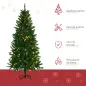 Árbol de Navidad Artificial con Luces Preinstaladas de 180 cm y 714 Ramas Decoración Navideña para Interior Verde