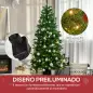 Árbol de Navidad Artificial con Luces Preinstaladas de 180 cm y 714 Ramas Decoración Navideña para Interior Verde