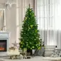 Árbol de Navidad Artificial con Luces Preinstaladas de 180 cm y 714 Ramas Decoración Navideña para Interior Verde
