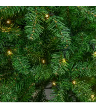 Árbol de Navidad Artificial con Luces Preinstaladas de 180 cm y 714 Ramas Decoración Navideña para Interior Verde