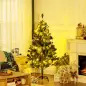 Árbol de Navidad Artificial de 1,5m 472 Ramas con 100 Luces LED y 80 Decoraciones Incluidas Ø91x150 cm Verde