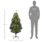 Árbol de Navidad Artificial de 1,5m 472 Ramas con 100 Luces LED y 80 Decoraciones Incluidas Ø91x150 cm Verde