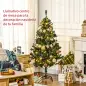 Árbol de Navidad Artificial de 1,5m 472 Ramas con 100 Luces LED y 80 Decoraciones Incluidas Ø91x150 cm Verde