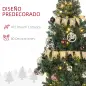 Árbol de Navidad Artificial de 1,5m 472 Ramas con 100 Luces LED y 80 Decoraciones Incluidas Ø91x150 cm Verde