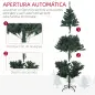 Árbol de Navidad Artificial de 1,5m 472 Ramas con 100 Luces LED y 80 Decoraciones Incluidas Ø91x150 cm Verde