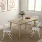 Juego de 4 Sillas Plegables Acolchadas con Respaldo y Estructura de Acero para Salón Comedor Cocina 45x46x78 cm Blanco