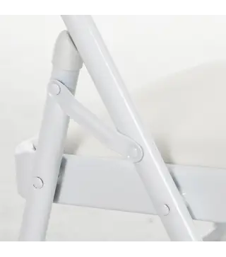 Juego de 4 Sillas Plegables Acolchadas con Respaldo y Estructura de Acero para Salón Comedor Cocina 45x46x78 cm Blanco