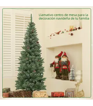 Árbol de Navidad Artificial 150 cm con 395 Ramas 30 Piñas y Soporte de Metal Árbol Navideño para Salón Interior Verde