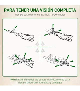 Árbol de Navidad Artificial 150 cm con 395 Ramas 30 Piñas y Soporte de Metal Árbol Navideño para Salón Interior Verde