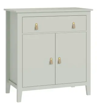 Aparador con Cajón Armario de 2 Niveles y Estante Ajustable Base Elevada y Amplia Superficie 80x40x90cm Verde Claro