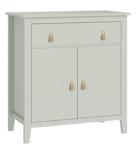Aparador con Cajón Armario de 2 Niveles y Estante Ajustable Base Elevada y Amplia Superficie 80x40x90cm Verde Claro