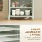 Aparador con Cajón Armario de 2 Niveles y Estante Ajustable Base Elevada y Amplia Superficie 80x40x90cm Verde Claro