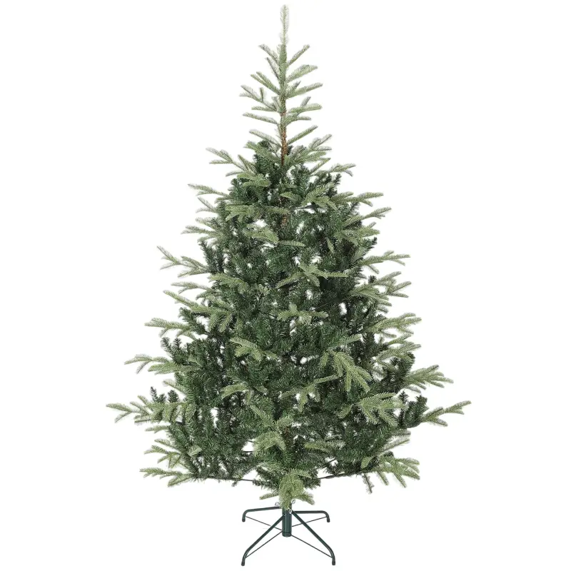 Árbol de Navidad Artificial 210 cm con 1123 Ramas y Soporte Metálico Plegable Fácil Montaje para Salón Interior Verde