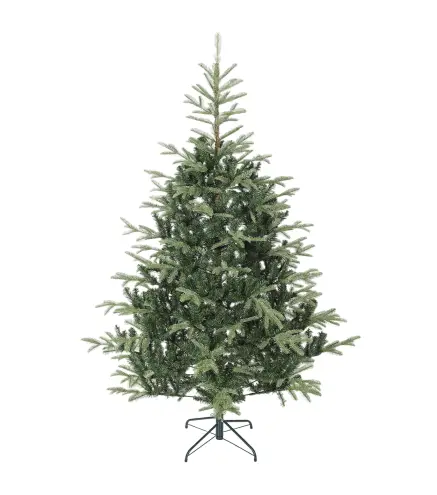 Árbol de Navidad Artificial 210 cm con 1123 Ramas y Soporte Metálico Plegable Fácil Montaje para Salón Interior Verde