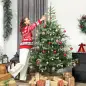 Árbol de Navidad Artificial 210 cm con 1123 Ramas y Soporte Metálico Plegable Fácil Montaje para Salón Interior Verde