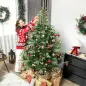 Árbol de Navidad Artificial 210 cm con 1123 Ramas y Soporte Metálico Plegable Fácil Montaje para Salón Interior Verde