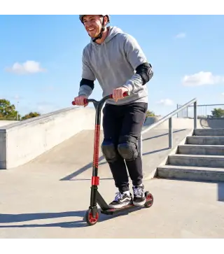 Scooter Acrobático para Trucos Patinete Freestyle con Rodamientos ABEC-9 Ruedas 120 mm Giro 360° para Skatepark Rojo