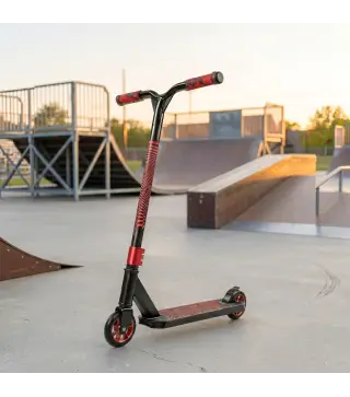 Scooter Acrobático para Trucos Patinete Freestyle con Rodamientos ABEC-9 Ruedas 120 mm Giro 360° para Skatepark Rojo