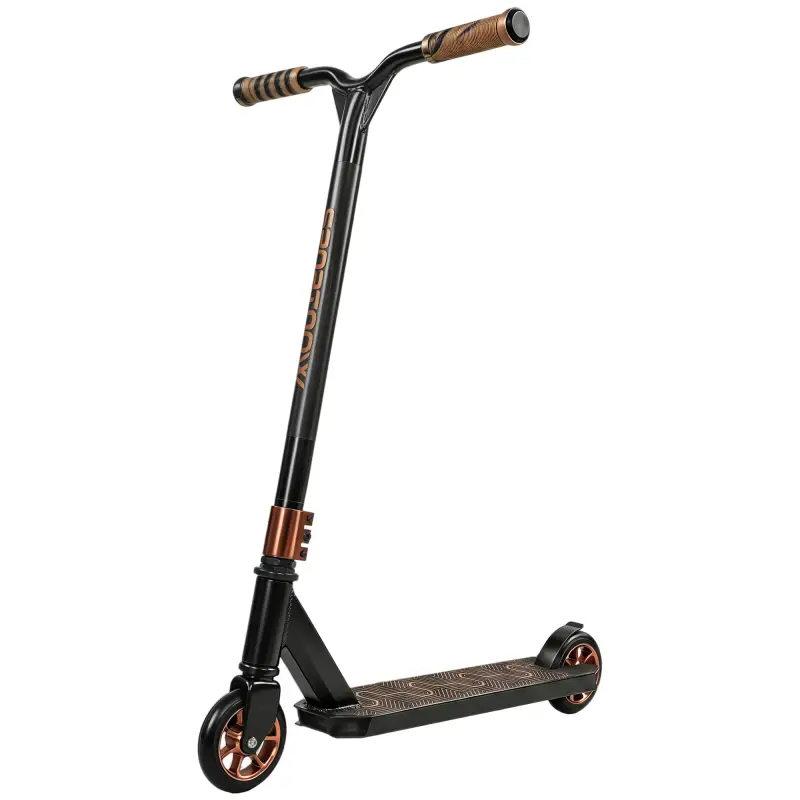 Scooter Acrobático para Trucos Patinete Freestyle con Rodamientos ABEC-9 Ruedas 120 mm Giro 360° para Skatepark Dorado