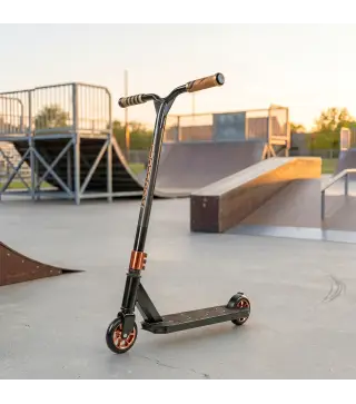 Scooter Acrobático para Trucos Patinete Freestyle con Rodamientos ABEC-9 Ruedas 120 mm Giro 360° para Skatepark Dorado