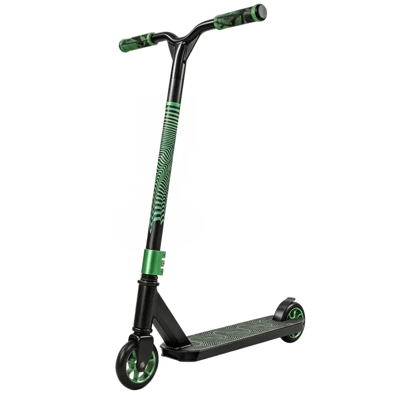 Scooter Acrobático para Trucos Patinete Freestyle con Rodamientos ABEC-9 Ruedas 120 mm Giro 360° para Skatepark Verde