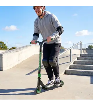 Scooter Acrobático para Trucos Patinete Freestyle con Rodamientos ABEC-9 Ruedas 120 mm Giro 360° para Skatepark Verde