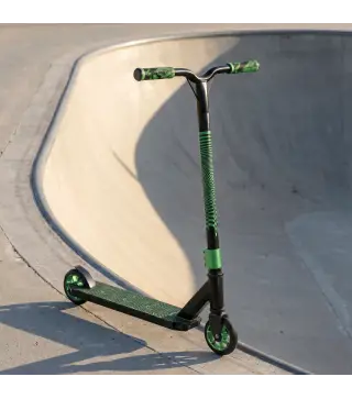 Scooter Acrobático para Trucos Patinete Freestyle con Rodamientos ABEC-9 Ruedas 120 mm Giro 360° para Skatepark Verde