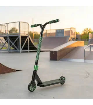 Scooter Acrobático para Trucos Patinete Freestyle con Rodamientos ABEC-9 Ruedas 120 mm Giro 360° para Skatepark Verde