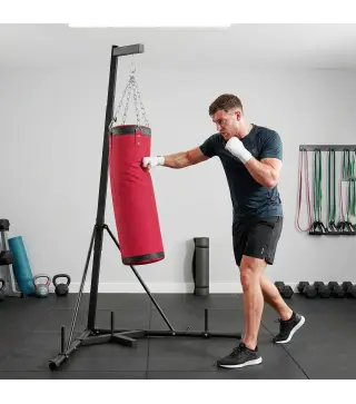 Soporte para Saco de Boxeo de Pie de Acero con Altura Ajustable 175–220 cm y 185–231 cm Base Pesada y Bolsa de Arena