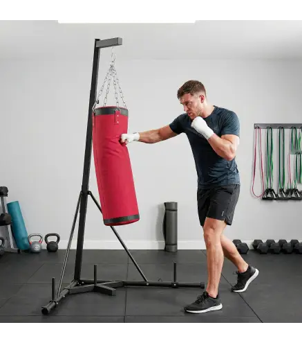 Soporte para Saco de Boxeo de Pie de Acero con Altura Ajustable 175–220 cm y 185–231 cm Base Pesada y Bolsa de Arena