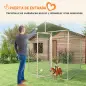 Jaula de Exterior para Perros Medianos con Cerradura Marco de Acero Toldo Impermeable y Anti-UV 200x200x237 cm Plata