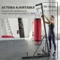 Soporte para Saco de Boxeo de Pie de Acero con Altura Ajustable 175–220 cm y 185–231 cm Base Pesada y Bolsa de Arena